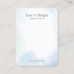 Blue Watercolor Wash Earring Jewellery Display Business Card