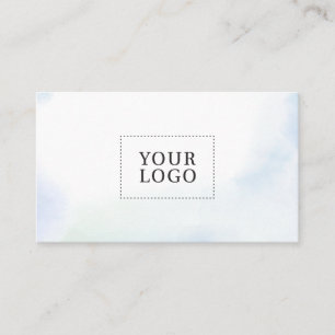 Blue Watercolor Wash Minimal Logo Business Card