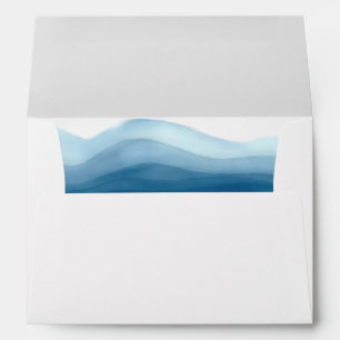 Blue Watercolor Wave Envelope