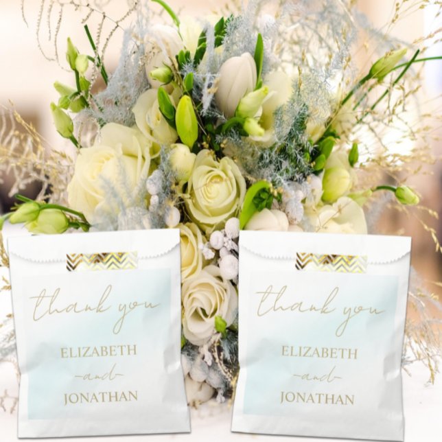 Blue Watercolor Wave Wedding Favour Bag (Creator Uploaded)