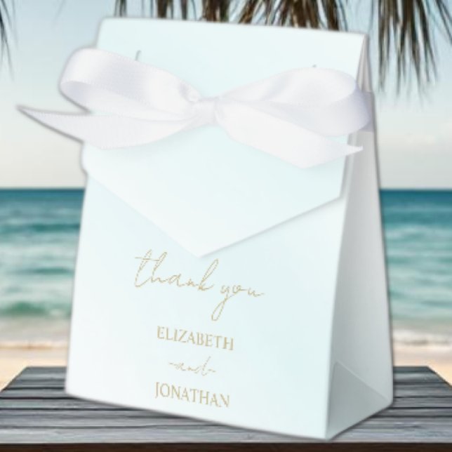 Blue Watercolor Wave Wedding Favour Box (Creator Uploaded)