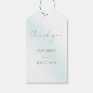 Blue Watercolor Wave Wedding Gift Tags