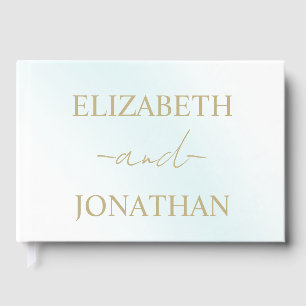 Blue Watercolor Wave Wedding Guest Book