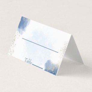 Blue Watercolor Wedding Collection Table Number