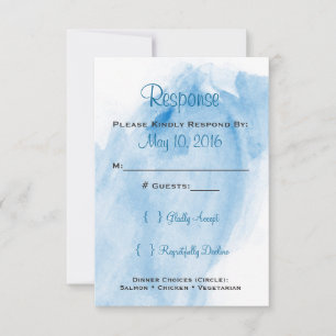 Blue Watercolor Wedding Invitaion RSVP