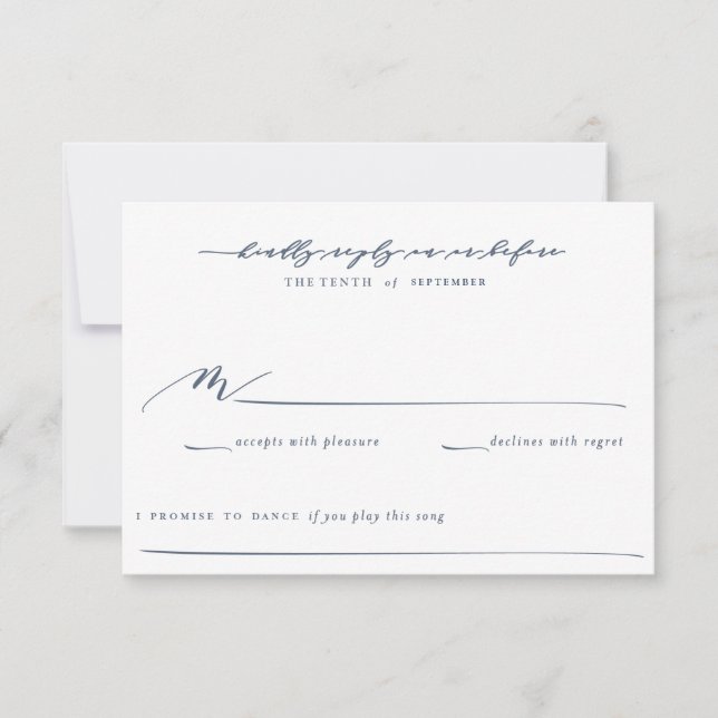 Blue Watercolor Wedding Invitation Suite (Front)