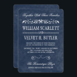 Blue Watercolor Wedding Invitations<br><div class="desc">These watercolor themed wedding invitations are whimsical and romantic!    Invitations feature calligraphy,  modern typography,  floral scroll work over a watercolor background in a blue and white colour scheme.</div>