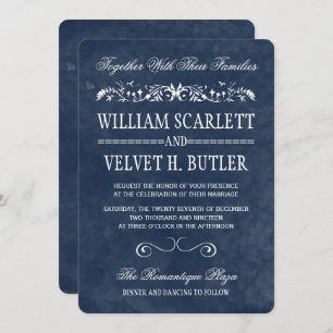 Blue Watercolor Wedding Invitations