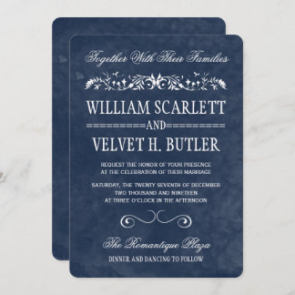 Blue Watercolor Wedding Invitations