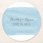 Blue Watercolor Wedding Paper Coasters