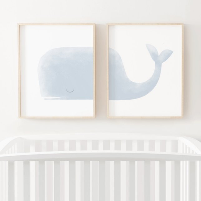 Blue Watercolor Whale Beach Nursery (Creator Uploaded)