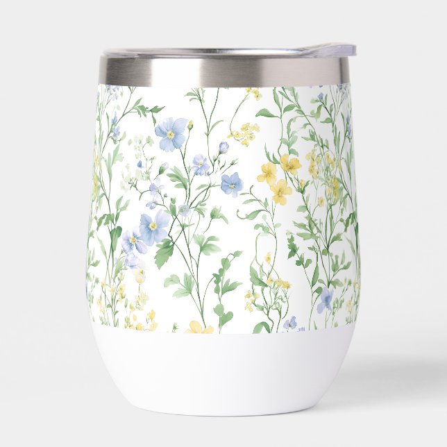 Blue Watercolor Wildflower (Left)