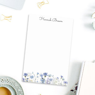 Blue Watercolor Wildflower Garden  Post-it Notes