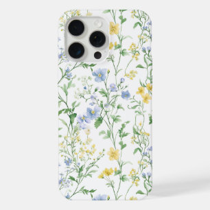 Blue Watercolor Wildflower iPhone 15 Pro Max Case