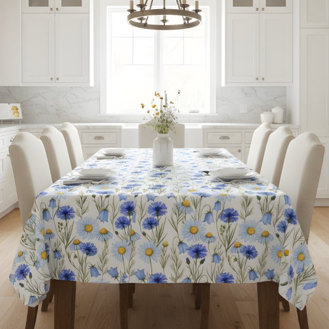 Blue Watercolor Wildflower Tablecloth (Creator Uploaded)