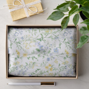 Blue Watercolor Wildflower Tissue Paper