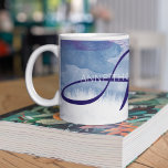 Blue Watercolor With Name and Initial (Monogram) Coffee Mug<br><div class="desc">Beautiful blue watercolor with the name of someone special (your mother, grandma, boss... ), 'cause it's always time for a cup-of-coffee. This exclusive mug is designed with sophistication in mind, featuring a captivating pattern that seamlessly blends your initials and name in distinct font styles. A mug with a custom name...</div>