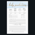 Blue Watercolour Baby Predictions Game<br><div class="desc">This game features a classic watercolour design. The script heading is an image that cannot be edited. All of the other text is fully editable. For more advanced customisation of this design,  simply select the "Customise It" button above.</div>