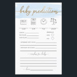 Blue Watercolour Baby Predictions Game<br><div class="desc">This game features a classic watercolour design. The script heading is an image that cannot be edited. All of the other text is fully editable. For more advanced customisation of this design,  simply select the "Customise It" button above.</div>