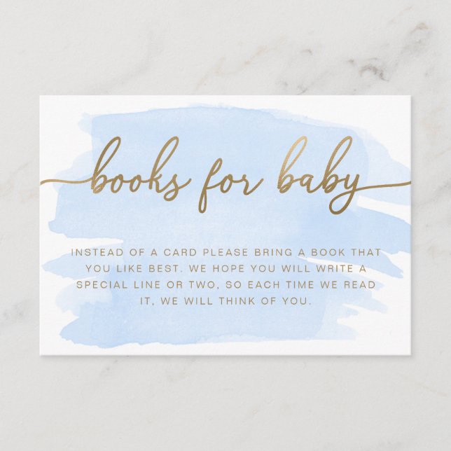 Blue Watercolour Books Request Insert Card (Front)