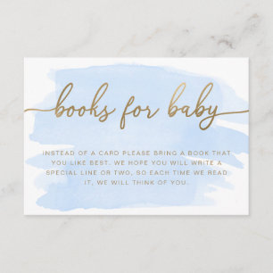 Blue Watercolour Books Request Insert Card