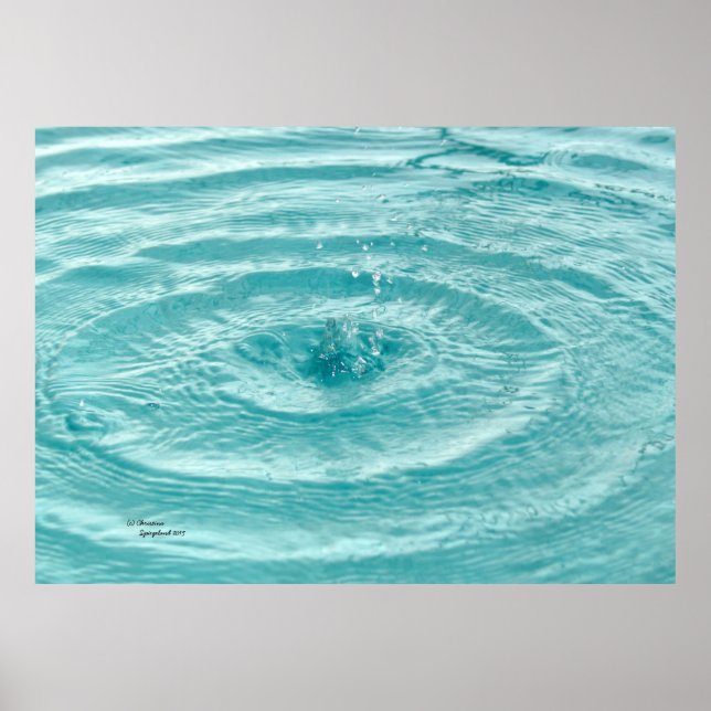 Blue waterdrops waves Poster (Front)