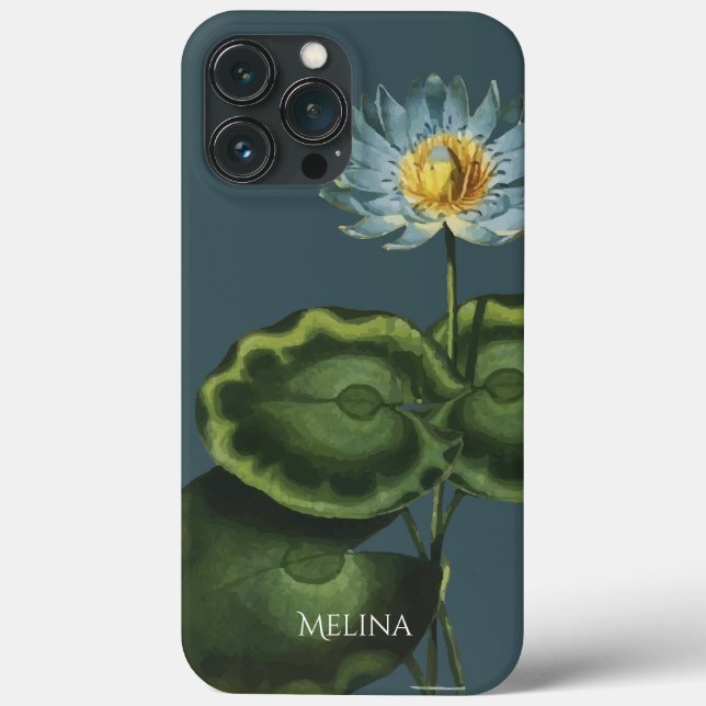 Blue Waterlily Unique Case-Mate iPhone Case (Back)