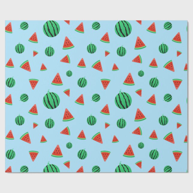Blue Watermelon Wrapping Paper (Flat)