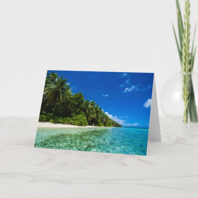 Blue Waters Of A Tropical Beach Card (Front)