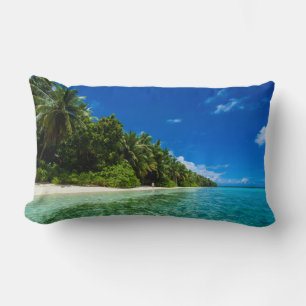 Blue Waters Of A Tropical Beach Lumbar Cushion