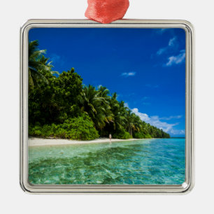 Blue Waters Of A Tropical Beach Metal Ornament