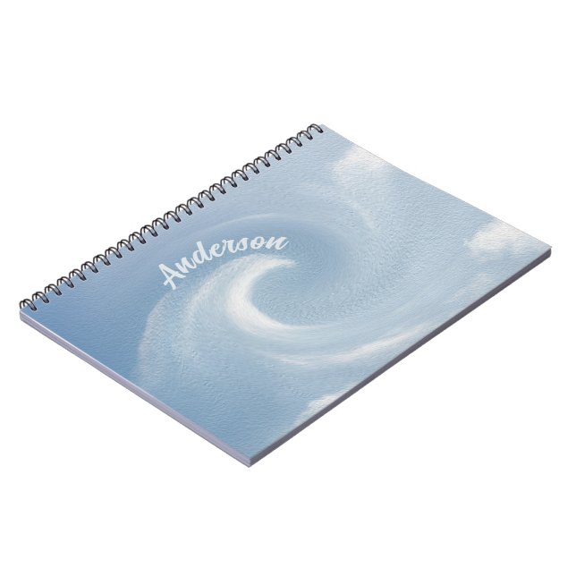 Blue Wave 1 Calming Peaceful Name Template Notebook (Left Side)