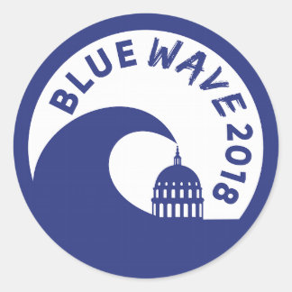 Blue Wave 2018 - Democratic victory! Round Sticker
