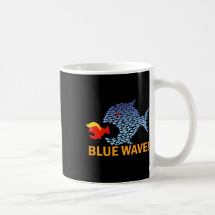 Blue Wave 2024 Funny Big Fish Eat Little Fish Trum Coffee Mug