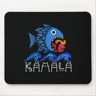 Blue Wave 2024 Funny Big Fish Eat Little Fish Trum Mouse Pad