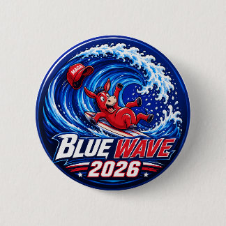 Blue Wave 2026 6 Cm Round Badge