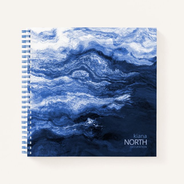 Blue Wave Abstract ID795 Notebook (Front)