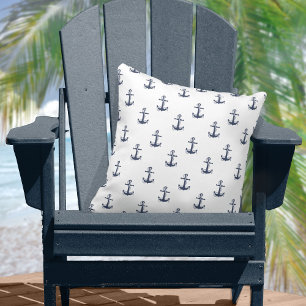 Blue Wave Anchor Navy/Wht ID836 Cushion