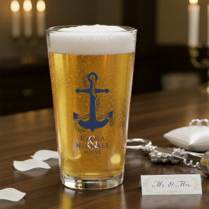 Blue Wave Anchor Wedding ID836 Glass