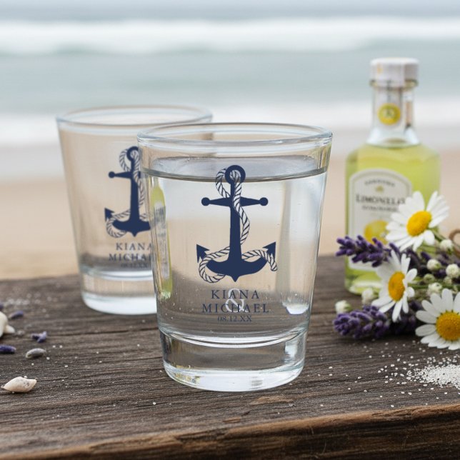 Blue Wave Anchor Wedding ID836 Shot Glass (Creator Uploaded)
