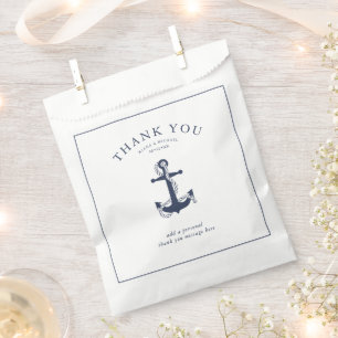 Blue Wave Anchor Wedding Thank You V3 Bl/Wt ID836 Favour Bag