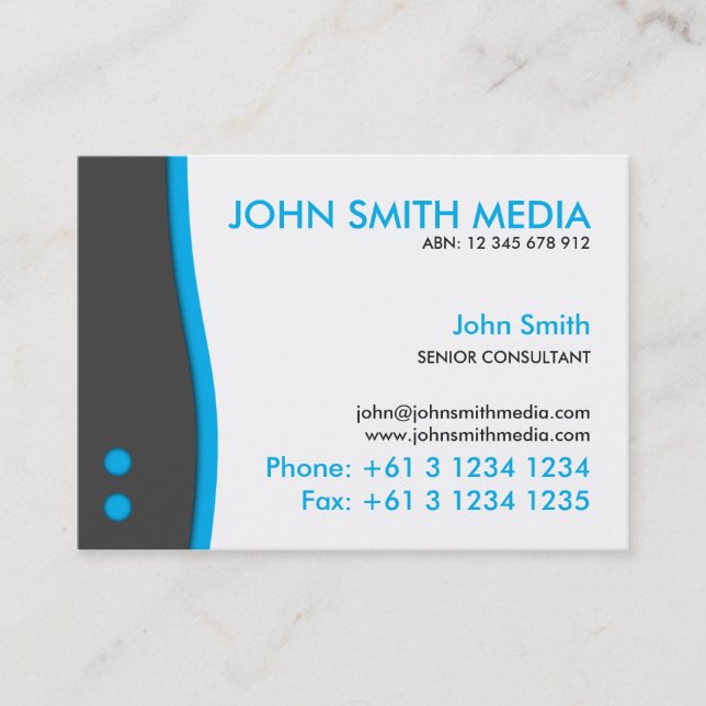 Blue Wave Business Card (Light) (Front)