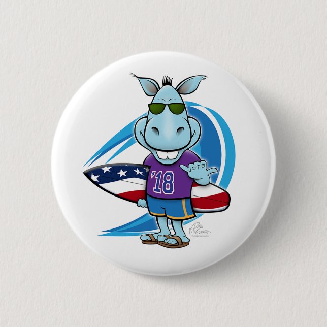 Blue Wave Button (Front)