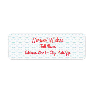 Blue Wave Coastal Beachy Return Address Label
