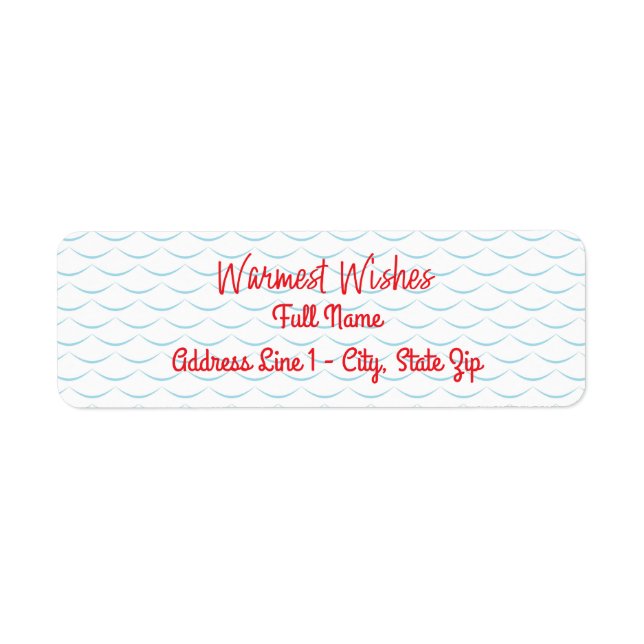 Blue Wave Coastal Beachy Return Address Label (Front)