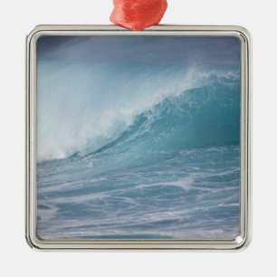 Blue wave crashing, Maui, Hawaii, USA 2 Metal Tree Decoration