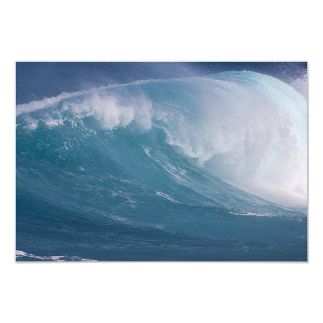 Blue wave crashing, Maui, Hawaii, USA 3 Photo Print (Front)