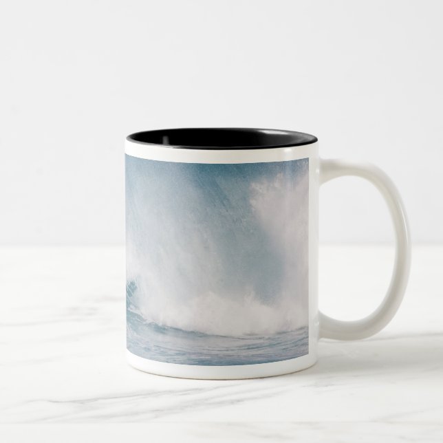 Blue wave crashing, Maui, Hawaii, USA 3 Two-Tone Coffee Mug (Right)