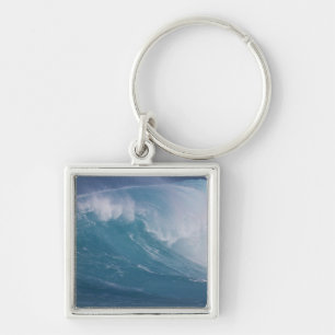 Blue wave crashing, Maui, Hawaii, USA Key Ring