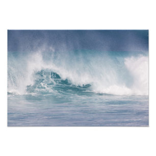 Blue wave crashing, Maui, Hawaii, USA Photo Print